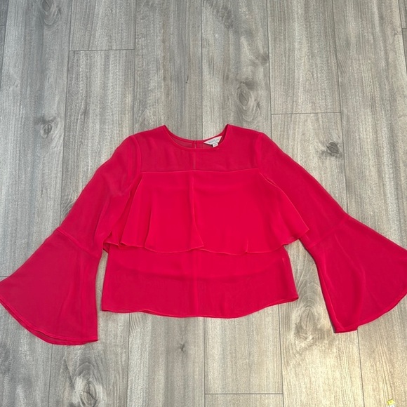 Belle Sky Flowy Elegant Bright Pink Women's Top - Picture 4 of 10